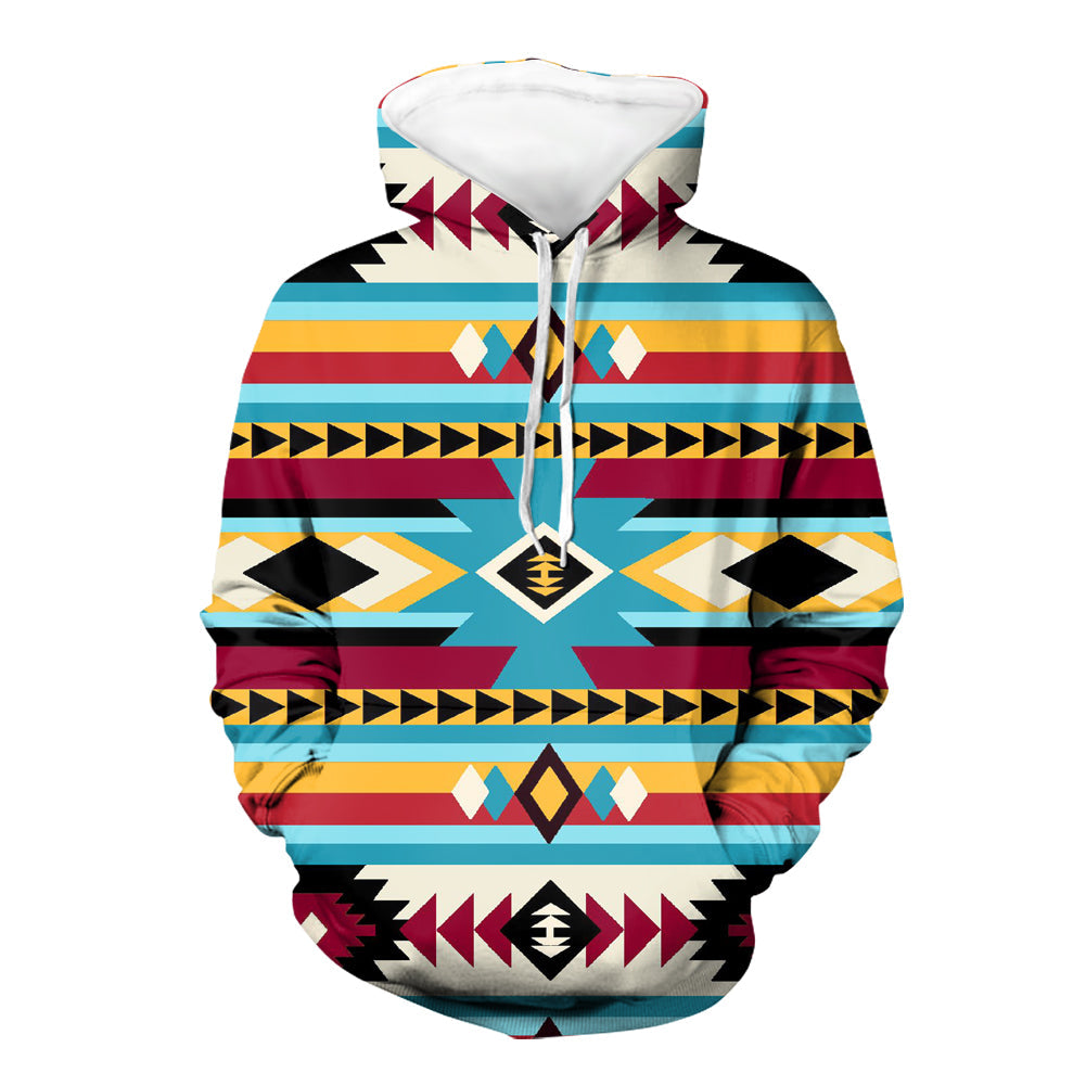 Native American Full Color Southwest Pattern 3D Hoodie LT10 - Wonder Print Shop