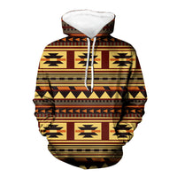 Brown Ethnic Pattern Native American 3D Hoodie LT10 - Wonder Print Shop