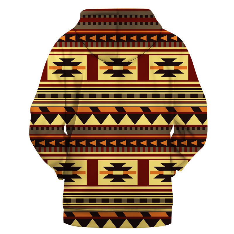 Brown Ethnic Pattern Native American 3D Hoodie LT10 - Wonder Print Shop