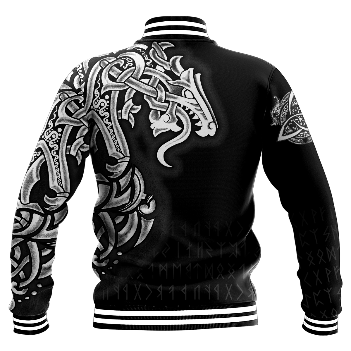 Viking Baseball Jacket Viking Jormungand Tattoo Style RLT12 - Wonder Print Shop