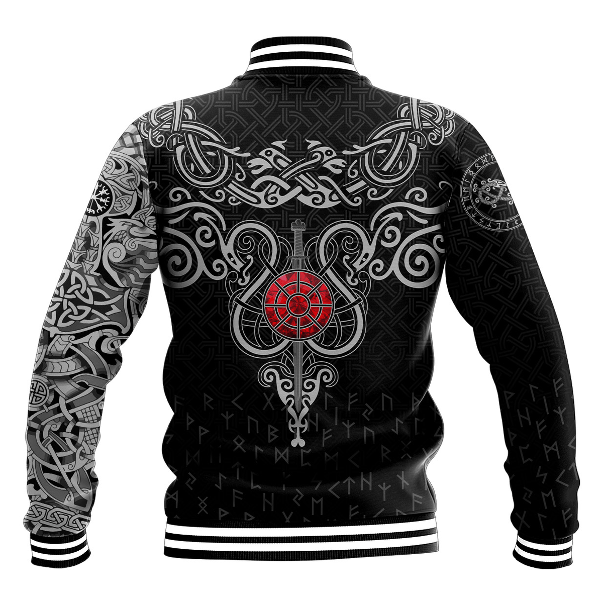 Viking Baseball Jacket Viking Jormungand Tattoo RLT12 - Wonder Print Shop