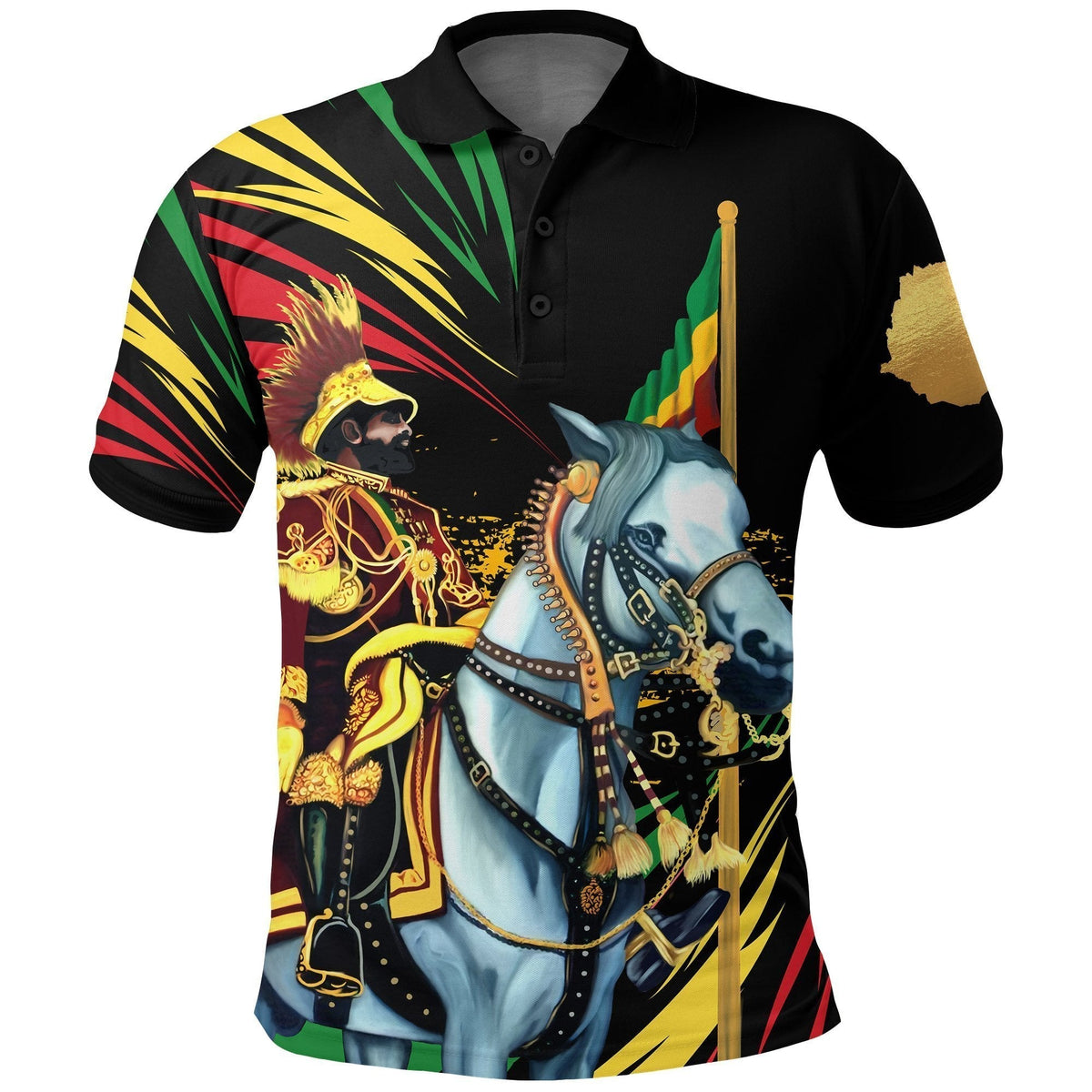 Ethiopia Emperor Haile Selassie Polo Shirt - Wonder Print Shop