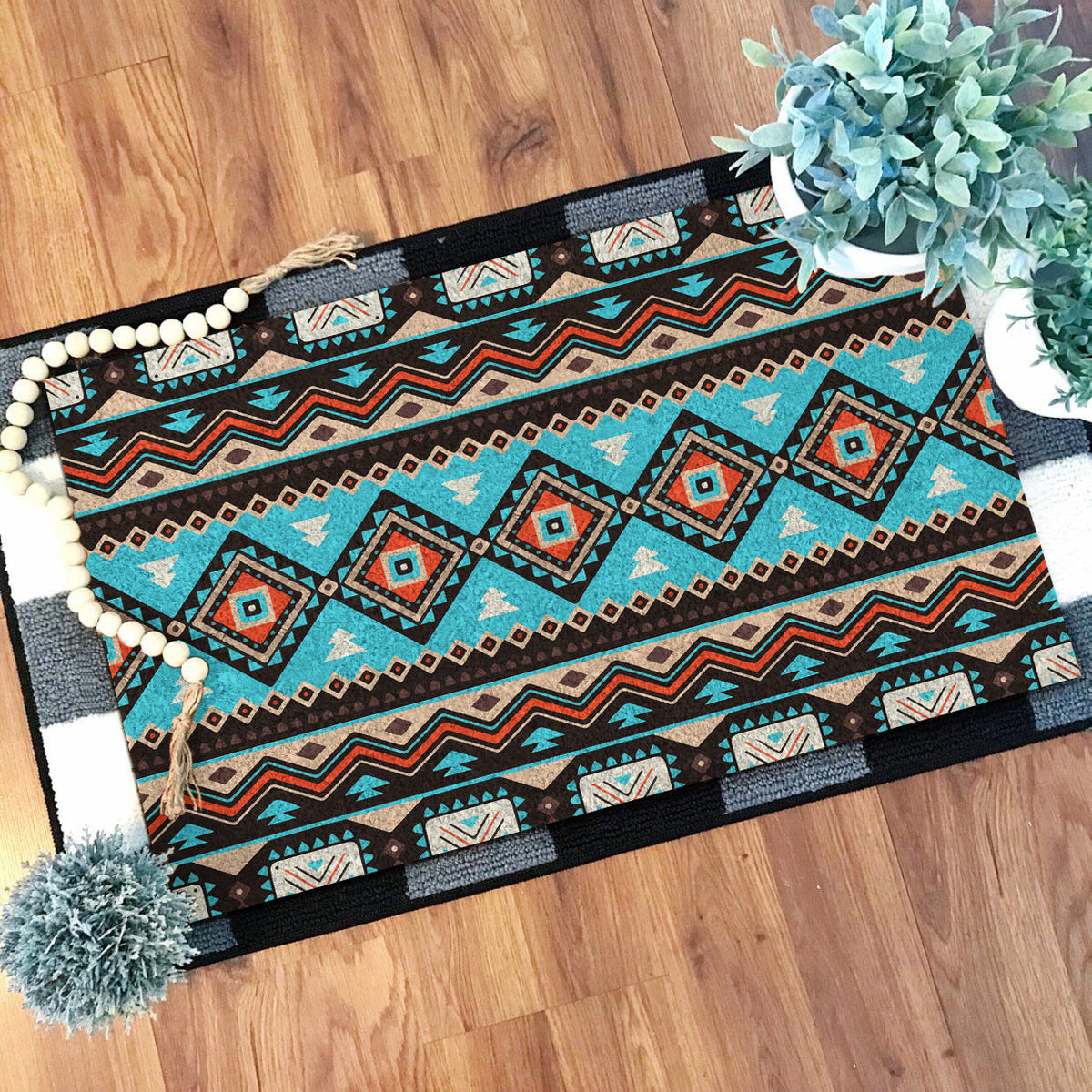 native-american-tribal-line-shapes-ethnic-pattern-doormat