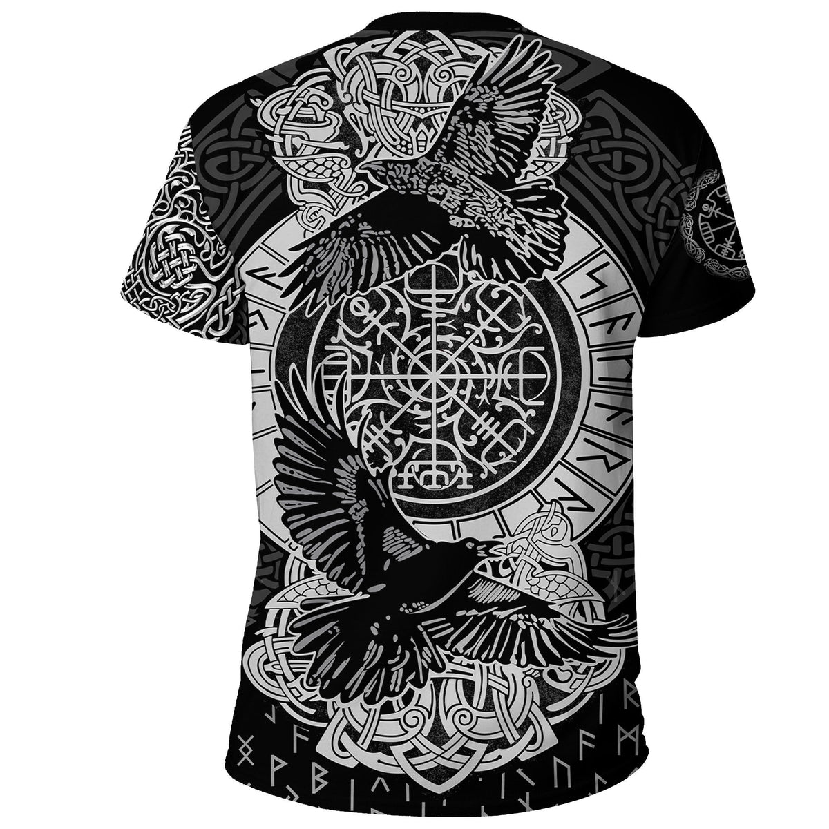 Viking T Shirt Nordic Raven Tattoos RLT12 - Wonder Print Shop