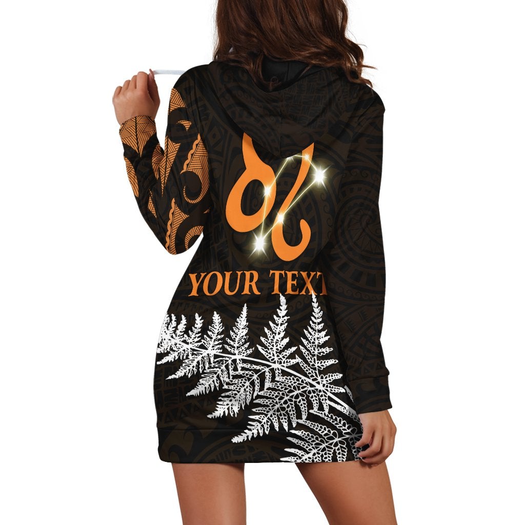 (Custom Personalised) Leo Zodiac Style Maori Hoodie Dress Orange Lion LT13 - Wonder Print Shop