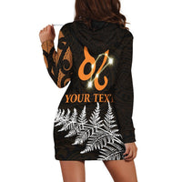 (Custom Personalised) Leo Zodiac Style Maori Hoodie Dress Orange Lion LT13 - Wonder Print Shop