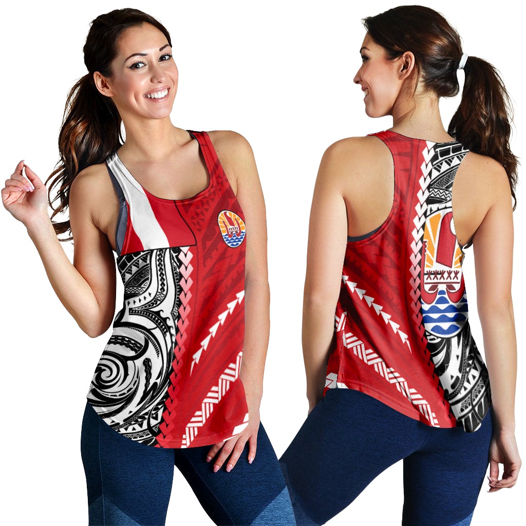 Tahiti Unique Women Racerback Tank Polynesia Pattern LT13 - Wonder Print Shop