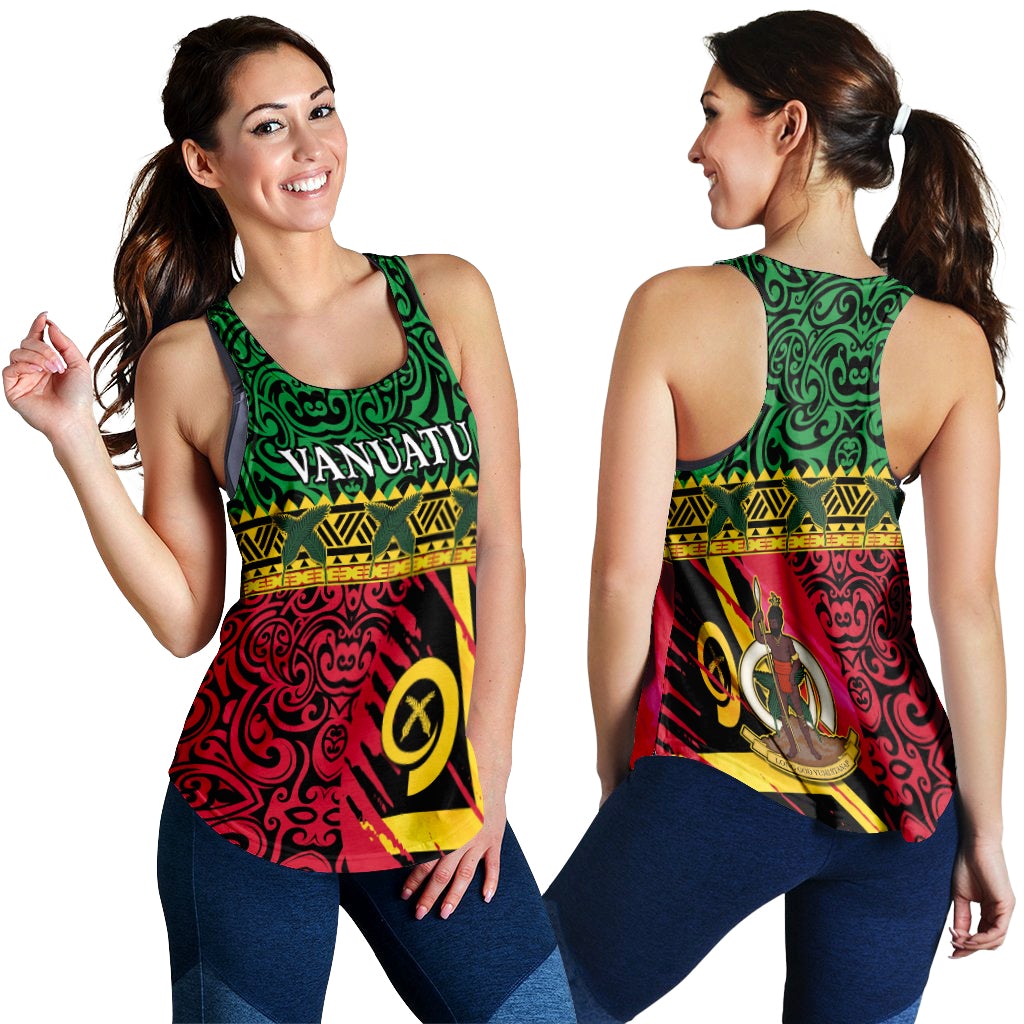Vanuatu Dreamy Women Racerback Tank Flag and Pattern LT13 - Wonder Print Shop