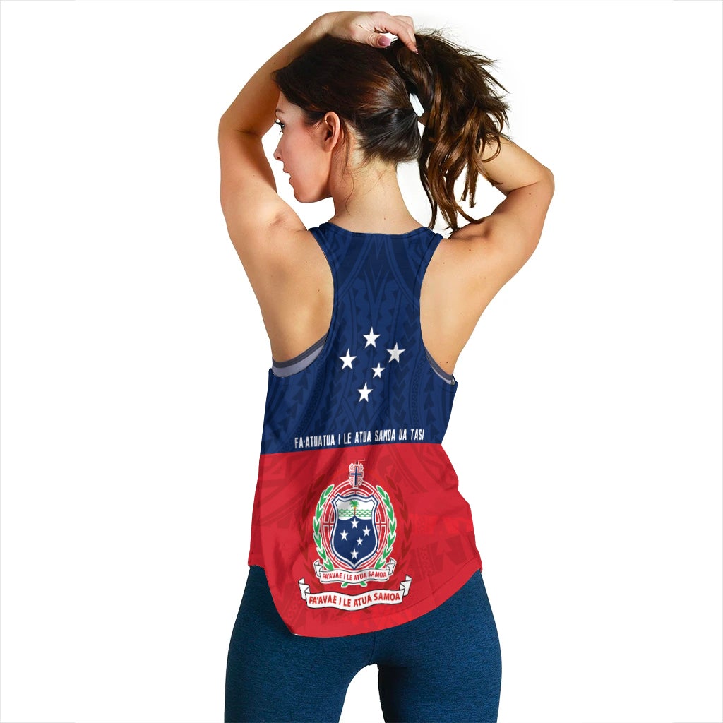 F.A.S.T Samoa Women Racerback Tank Polynesian Enthusiasm LT13 - Wonder Print Shop