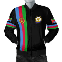 Eritrea Bomber Jacket Striped Black LT13 - Wonder Print Shop