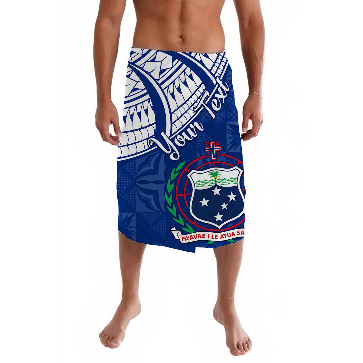 Custom Personalised Samoa Siapo Lavalava Sporty Mix Barkcloth Panel LT13 - Wonder Print Shop