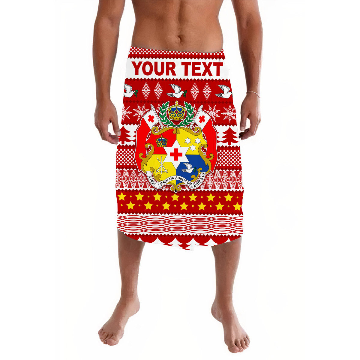 Custom Personalised Tonga Kilisimasi Fiefia Lavalava Merry Christmas with Tongan Pattern LT13 - Wonder Print Shop