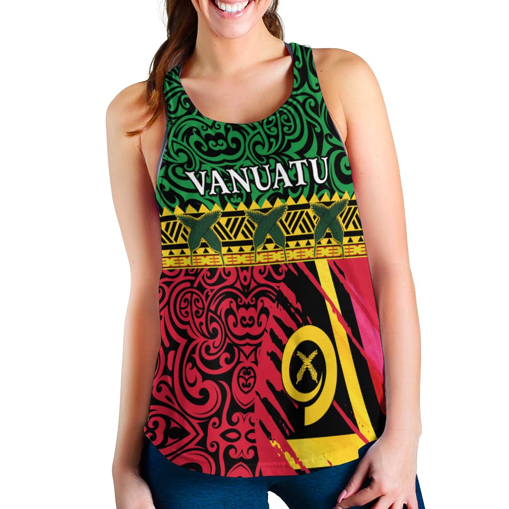 Vanuatu Dreamy Women Racerback Tank Flag and Pattern LT13 - Wonder Print Shop