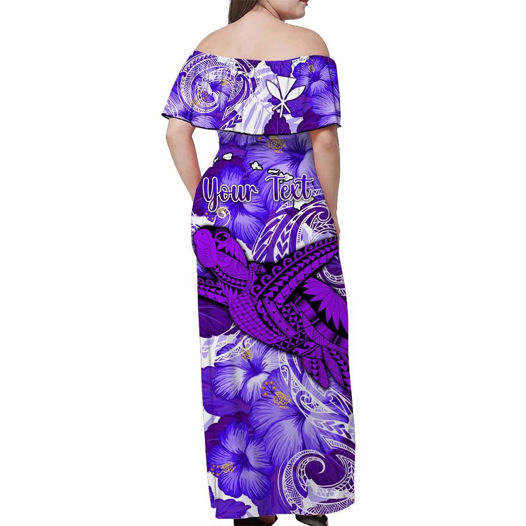 Personalised Hawaii Matching Hawaiian Shirt And Dress Purple Polynesian Turtle and Hibiscus LT13 - Wonder Print Shop