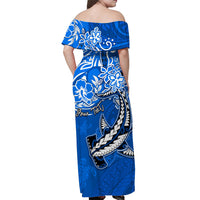 custom-personalised-hawaii-off-shoulder-long-dress-polynesia-blue-sea-turtle-honu-and-hammerhead-shark