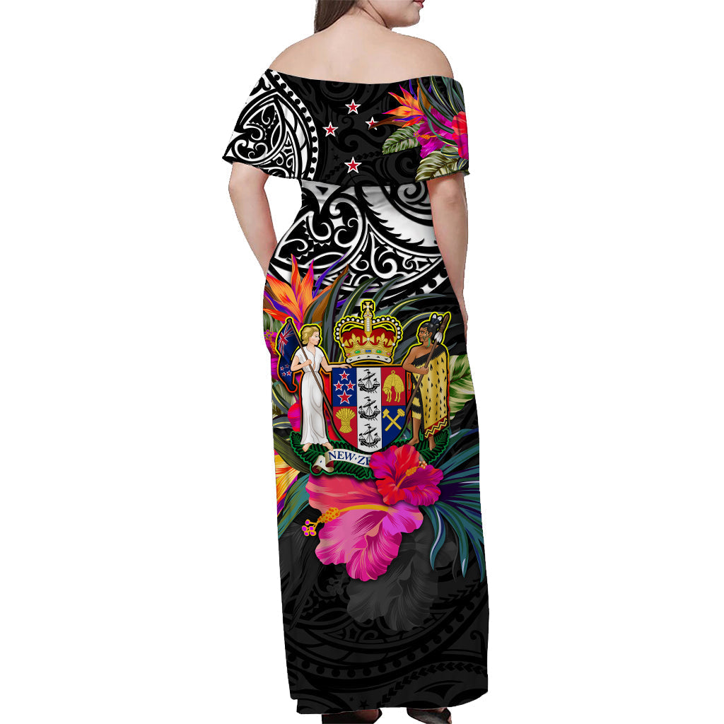 new-zealand-off-shoulder-long-dress-alluring-polynesia-and-tropical-flowers