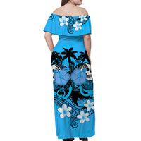 hawaii-skull-off-shoulder-long-dress-mysterious-polynesia-and-blue-flowers