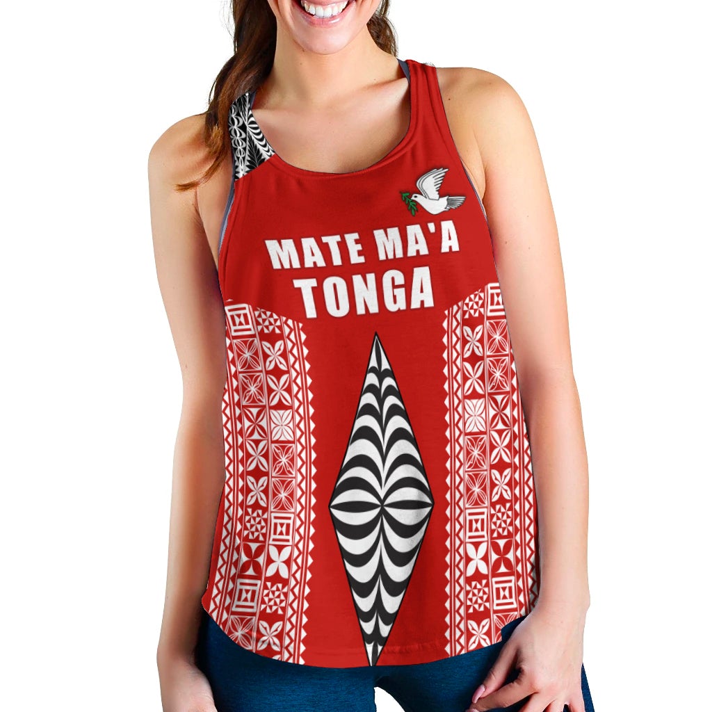 Tonga Rugby Women Racerback Tank Mate Ma'a Tonga LT13 - Wonder Print Shop