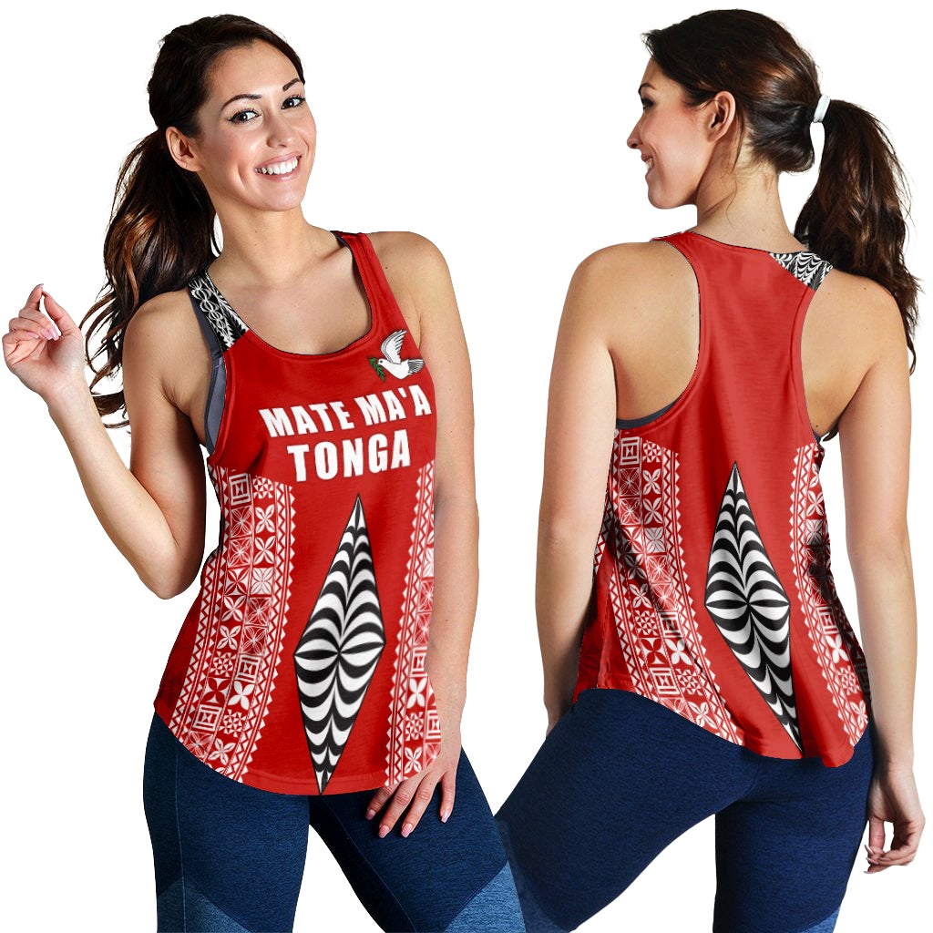 Tonga Rugby Women Racerback Tank Mate Ma'a Tonga LT13 - Wonder Print Shop