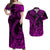 Polynesian Matching Hawaiian Outfits For Couples Hawaii Fish Hook Matching Hawaiian Shirt And Dress Unique Style - Pink LT8 - Wonder Print Shop