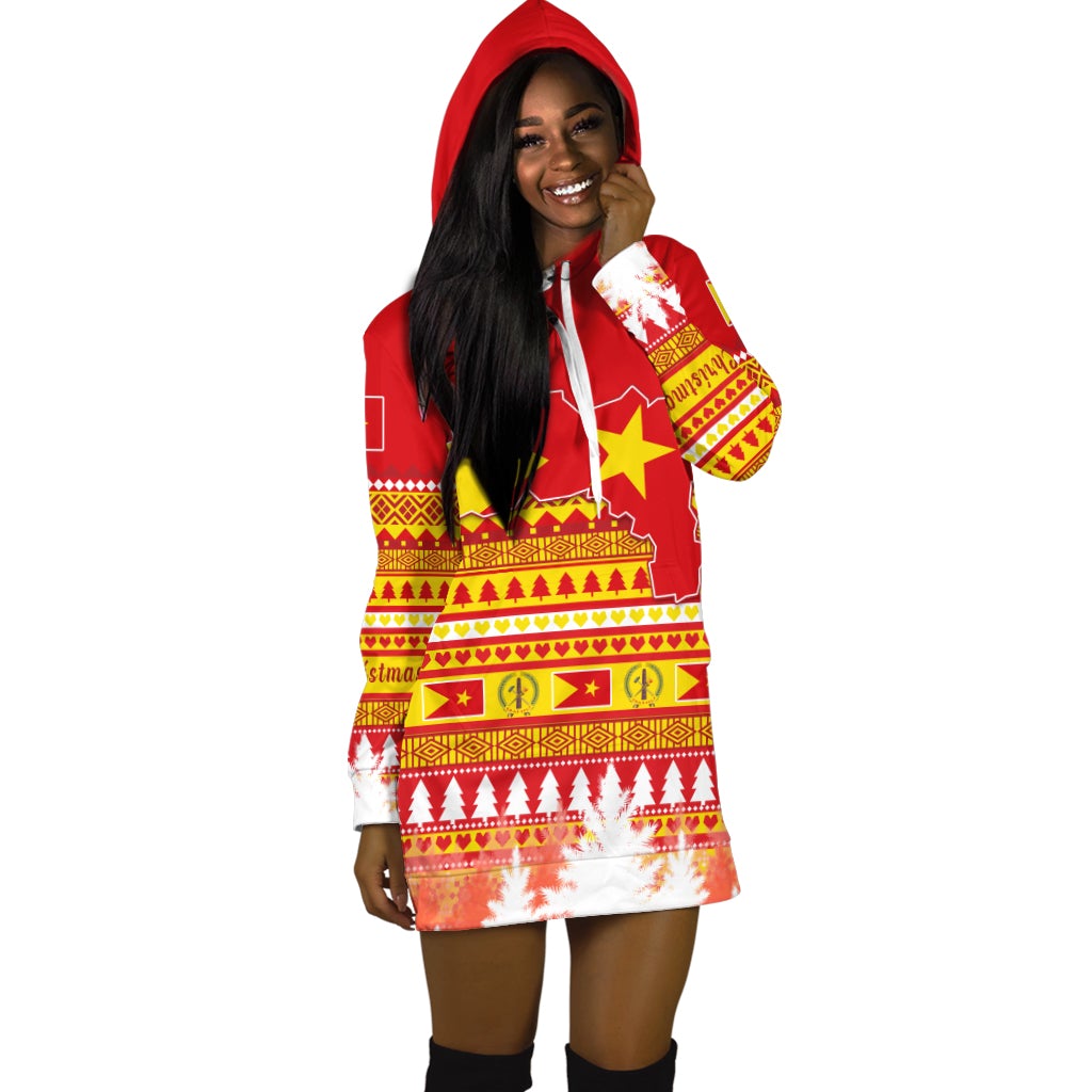 Tigray Hoodie Dress Merry Christmas Mix African Pattern LT13 - Wonder Print Shop