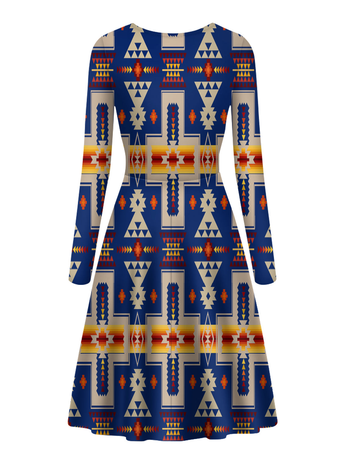 navy-design-native-american-long-sleeve-dress