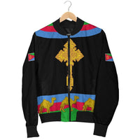 Eritrea Bomber Jacket Cross Flag Camel Black LT13 - Wonder Print Shop