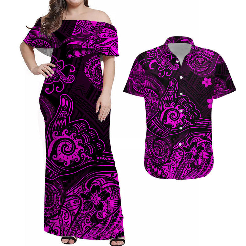 Hawaii Shaka Polynesian Matching Hawaiian Outfits For Couples Unique Style - Pink LT8 - Wonder Print Shop