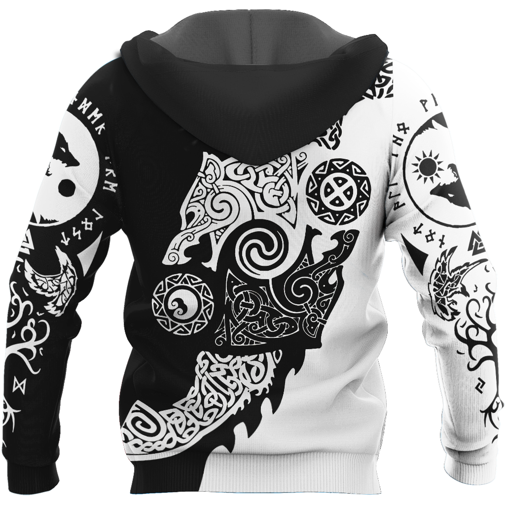 Viking Clothing Viking Hati and Skoll 3D Hoodie RLT12 - Wonder Print Shop