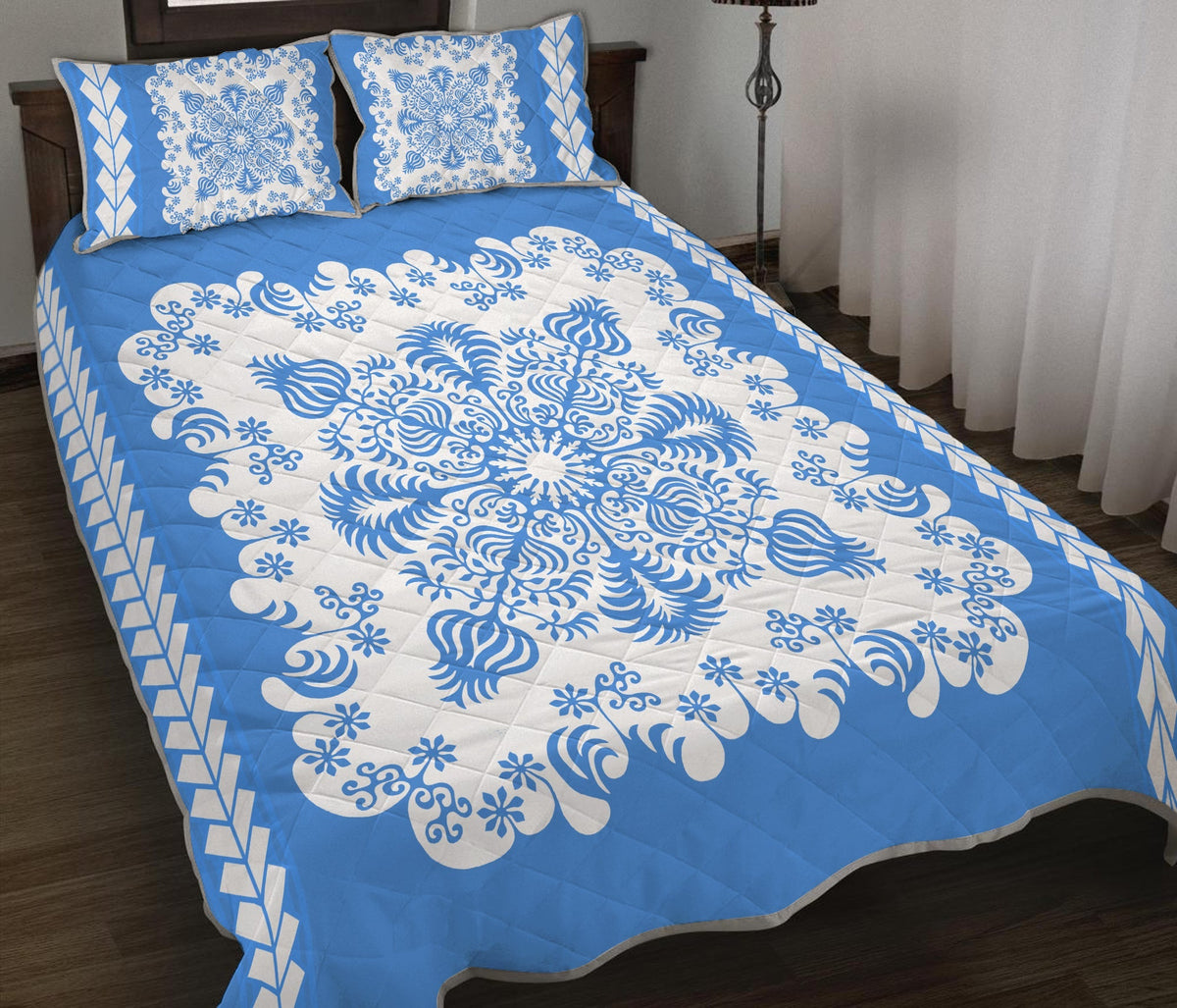 Hawaii Quilt Bed Set Pattern Version Special Blue LT13 - Wonder Print Shop