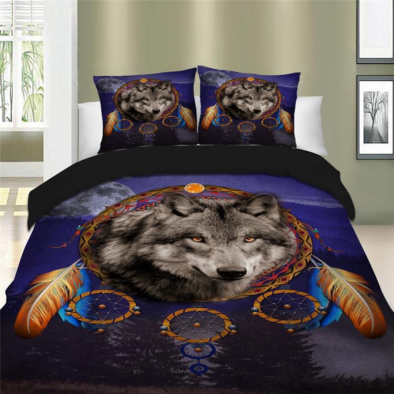 3D Wolf Dreamcatchers Native American Bedding Set LT10 - Wonder Print Shop