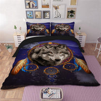 3D Wolf Dreamcatchers Native American Bedding Set LT10 - Wonder Print Shop
