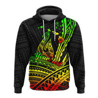 Custom Hawaii Fish Hook Polynesian Tribal Reggae Hoodie LT12 - Wonder Print Shop