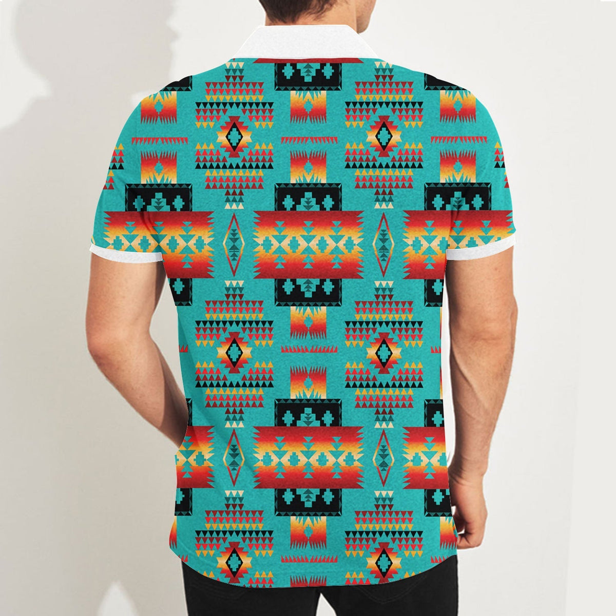 Blue Native Tribes Native American Polo T Shirt 3D LT10 - Wonder Print Shop