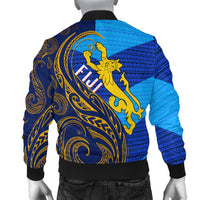 Fiji Bomber Jacket - Flag's Color With Gold Polynesian Pattern LT20 - Wonder Print Shop