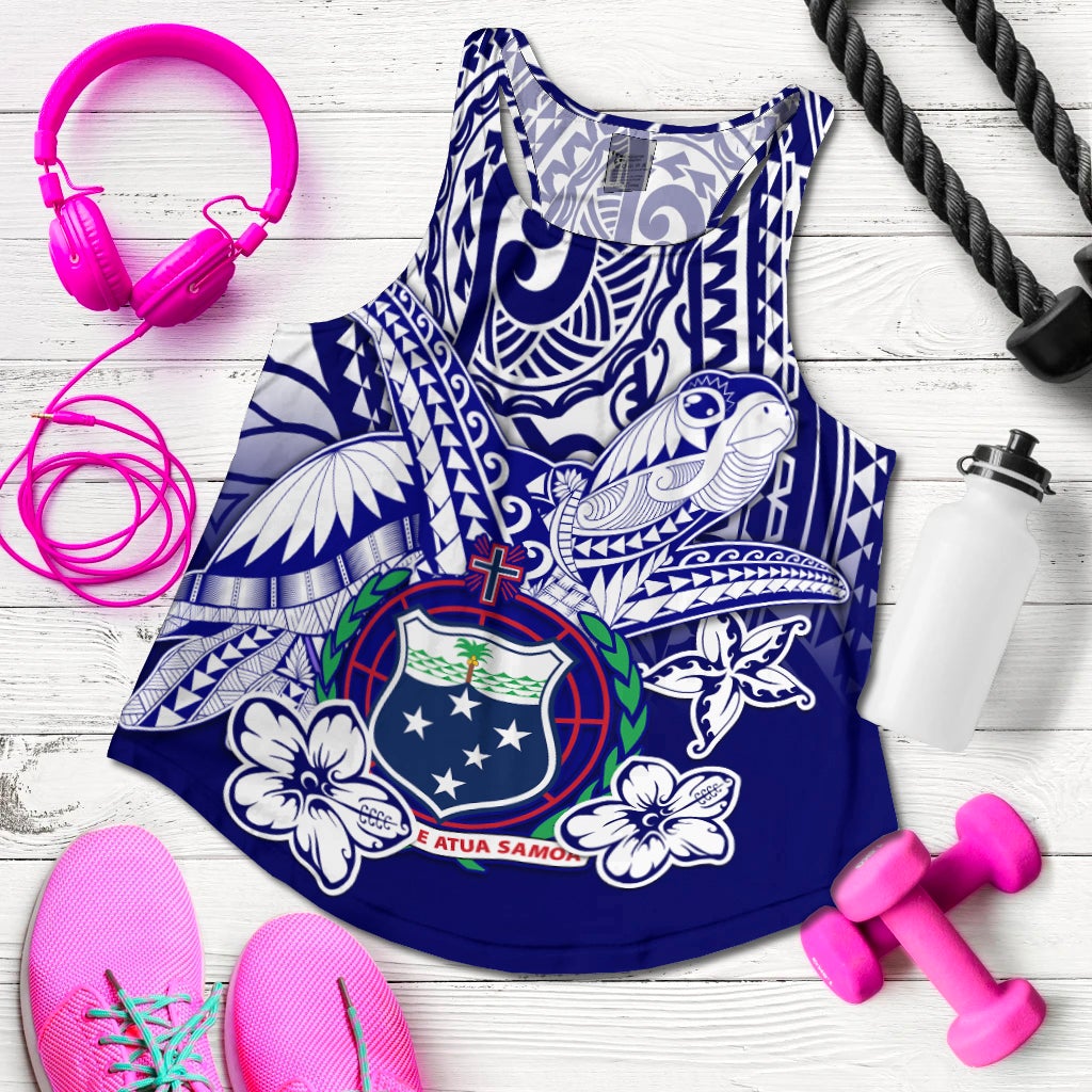 Samoa Polynesian Women Racerback Tank Samoan Loved Turtles LT13 - Wonder Print Shop