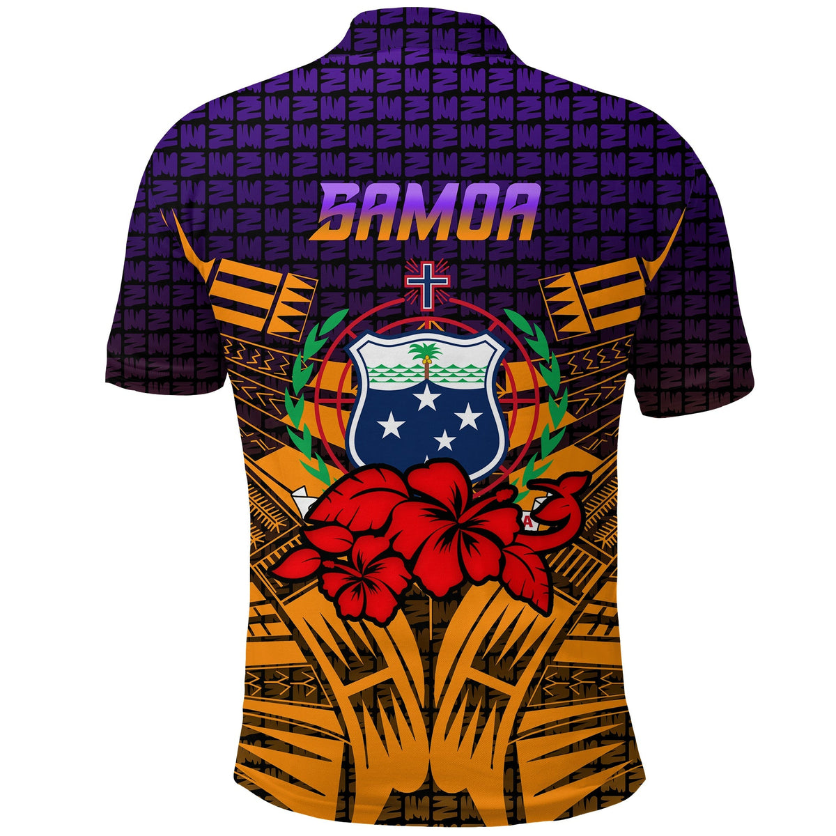 Samoa Polo Shirt Hibiscus With Tribal LT12 - Wonder Print Shop
