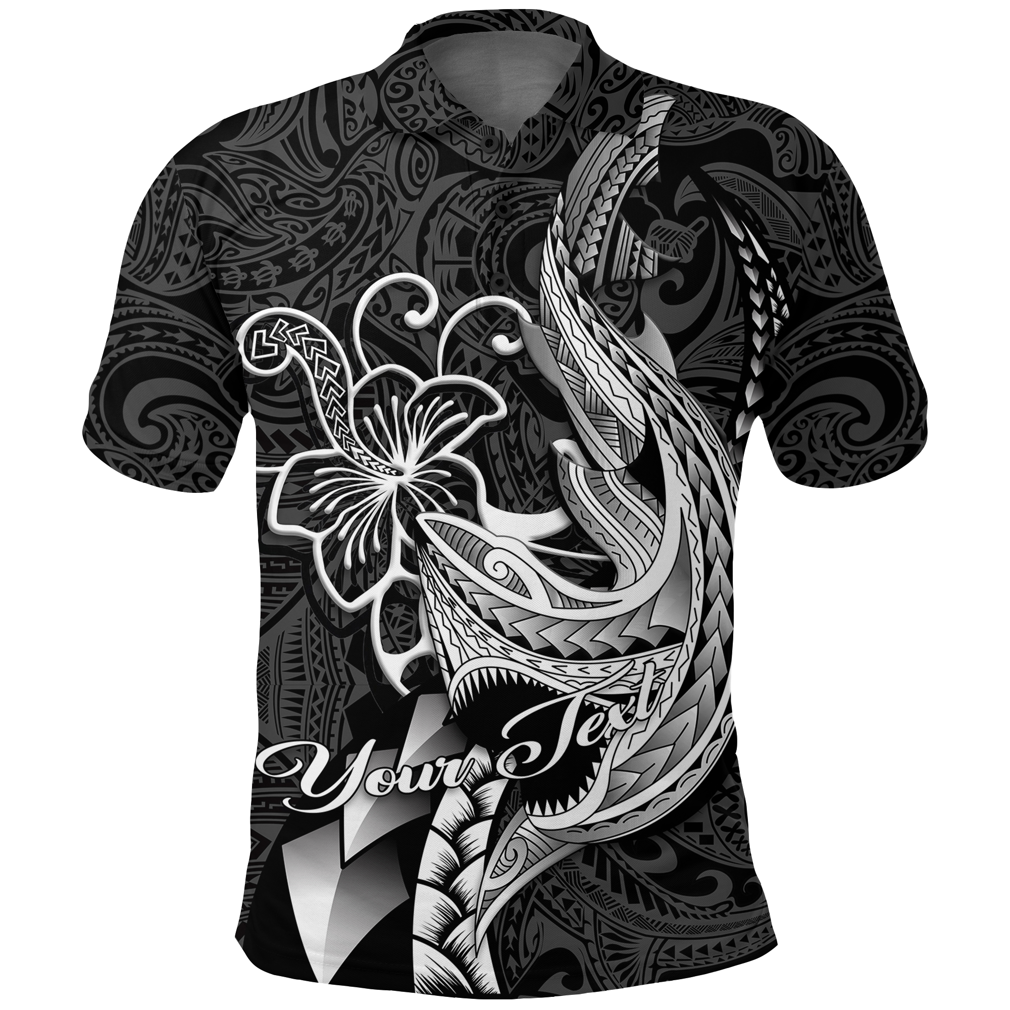 Custom Polynesian Shark Tattoo Hawaii Tribal Polo Shirt LT12 - Wonder Print Shop