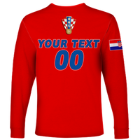 (Custom Personalised) Croatia Football 2022 Checkerboard Long Sleeve Shirt - LT12 - Wonder Print Shop