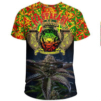 Rastafari Ethiopia Jamaica With Canabis T Shirt LT13 - Wonder Print Shop