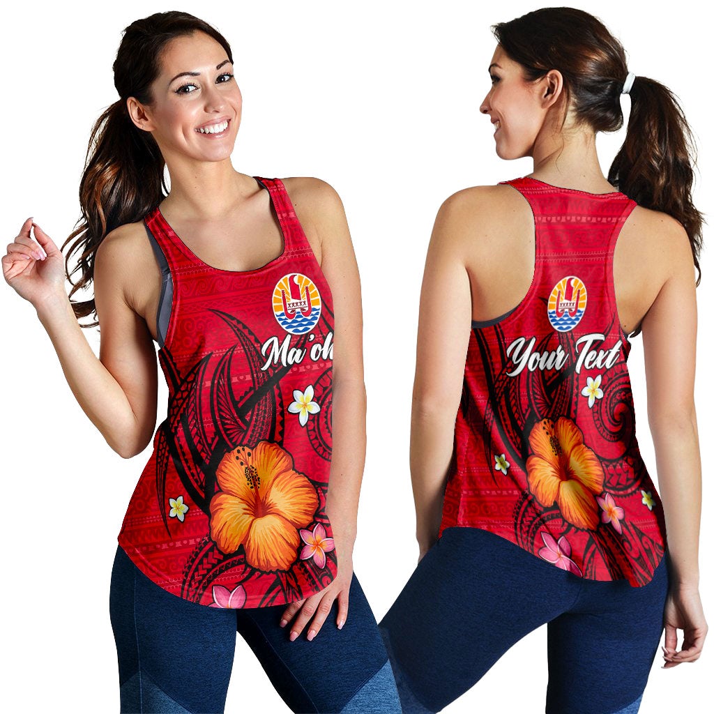 (Custom Personalised) Tahiti Maohi Women Tank Top - Hibiscus With Tribal LT12 - Wonder Print Shop