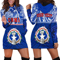Northern Mariana Islands Hoodie Dress Polynesian CNMI Coat of Arms LT13 - Wonder Print Shop