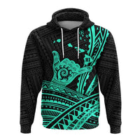Hawaii Shaka Polynesian Tribal Turquoise Hoodie LT12 - Wonder Print Shop