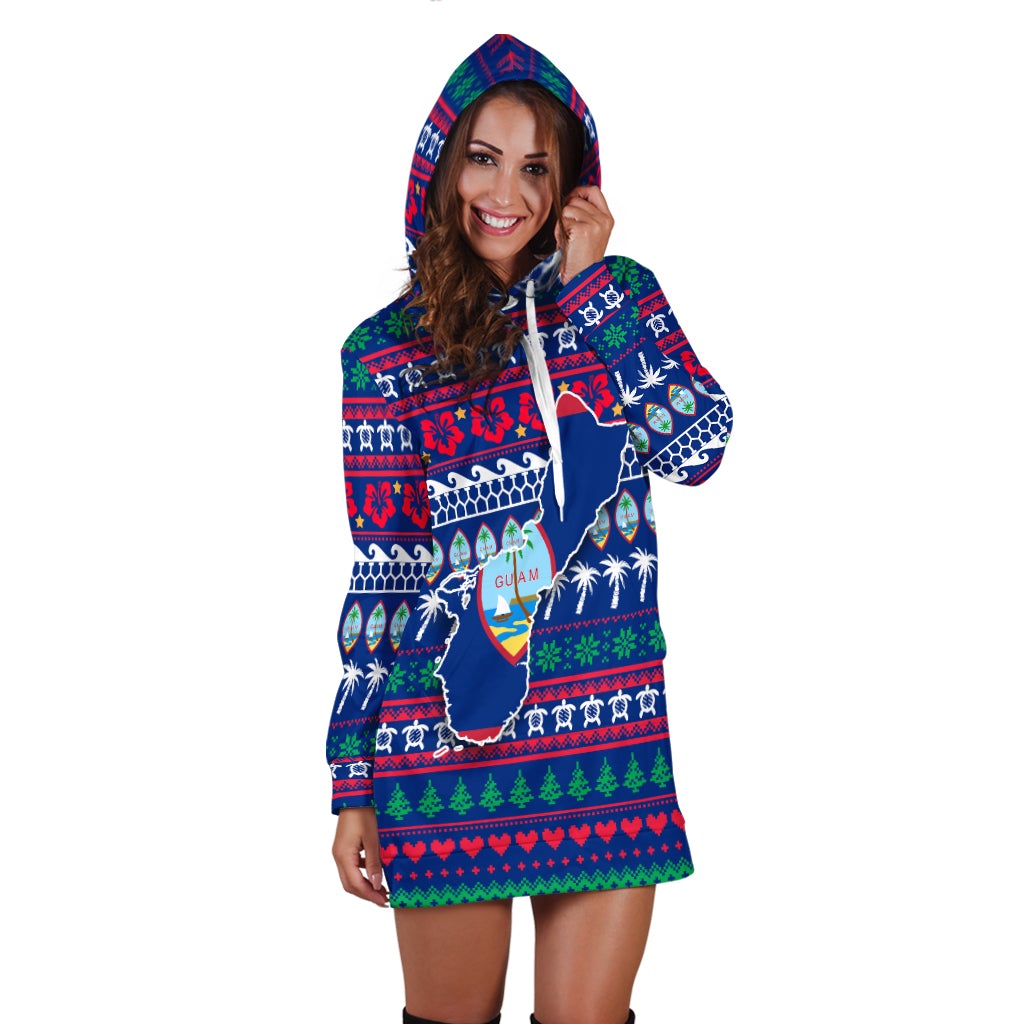 Guam Christmas Hoodie Dress - Ugly Christmas LT12 - Wonder Print Shop