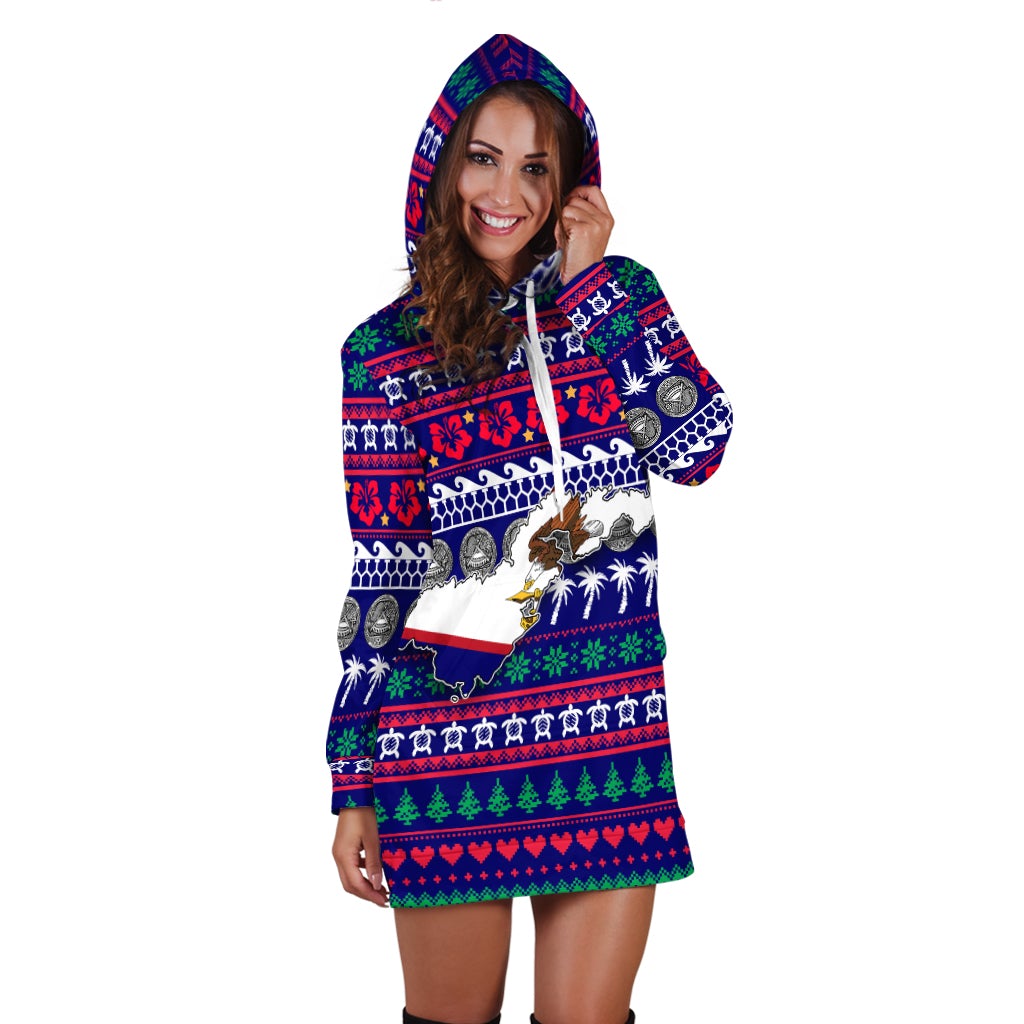 American Samoa Christmas Hoodie Dress - Ugly Christmas LT12 - Wonder Print Shop
