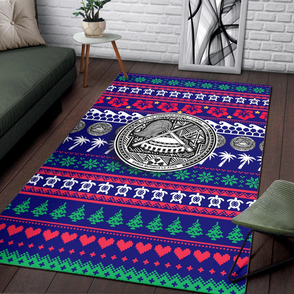 American Samoa Christmas Area Rug - Ugly Christmas LT12 - Wonder Print Shop