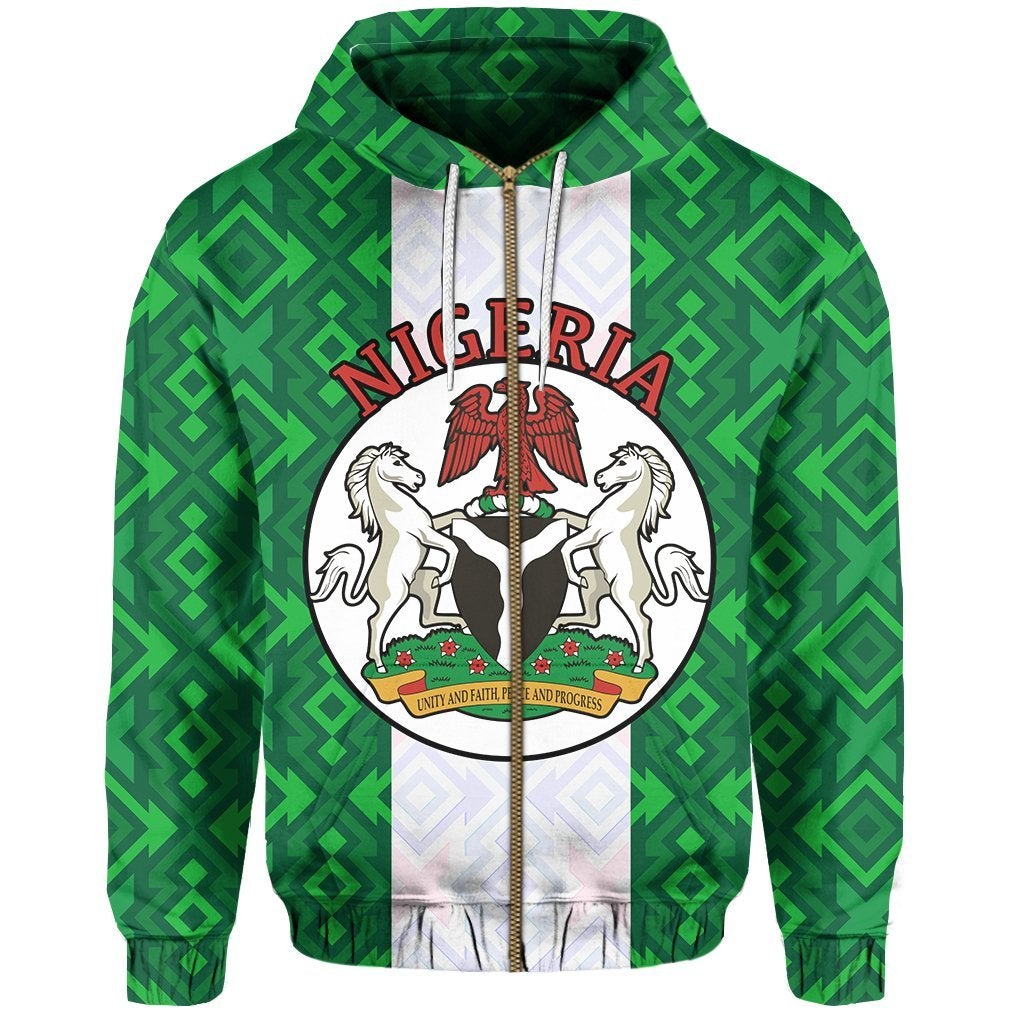Nigeria African Patterns Zip up Hoodie LT20 - Wonder Print Shop