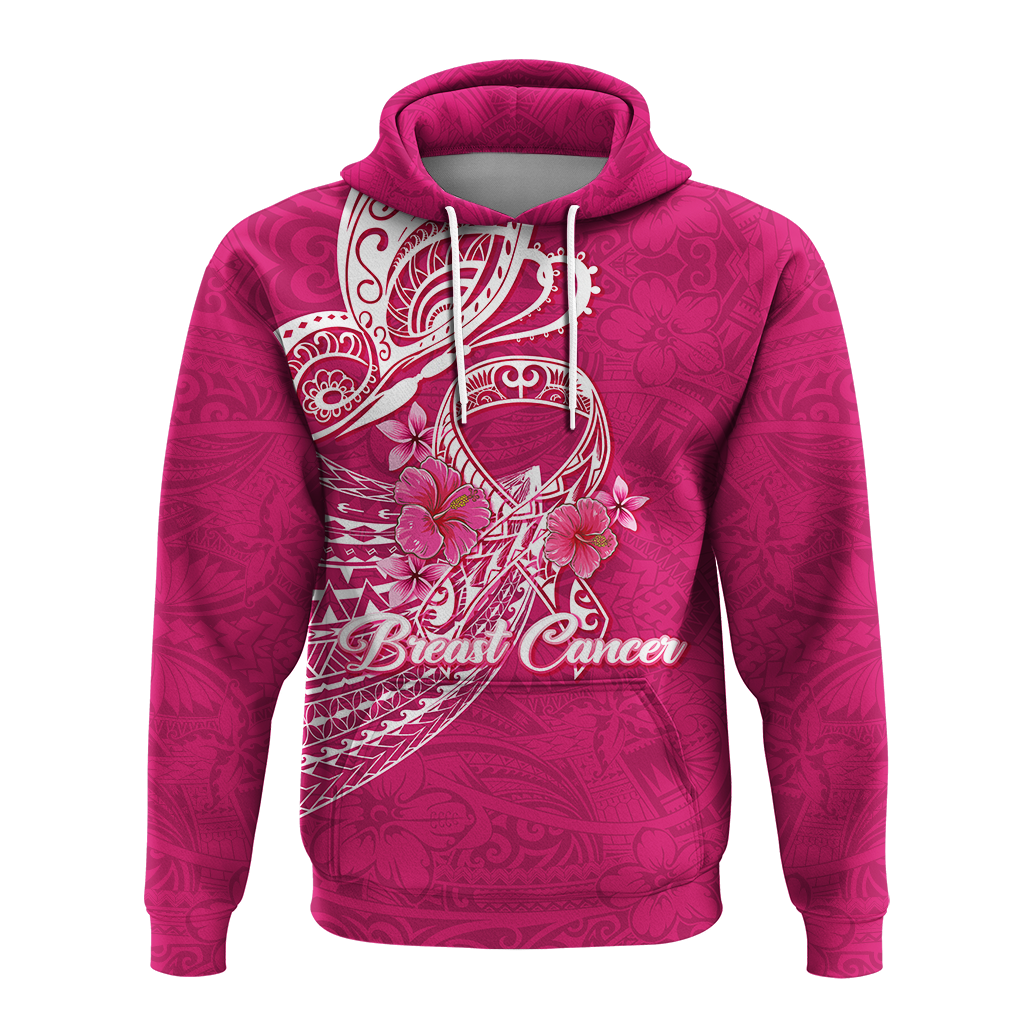 Breast Cancer Pink Ribbon Butterfly Polynesian Pink Version Hoodie LT12 - Wonder Print Shop