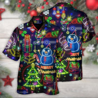 Christmas Bright Neon Lighting Hawaiian Shirt - Wonder Print Shop
