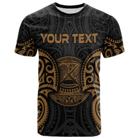 Custom American Samoa Polynesian T Shirt American Samoan Spirit Gold - Wonder Print Shop